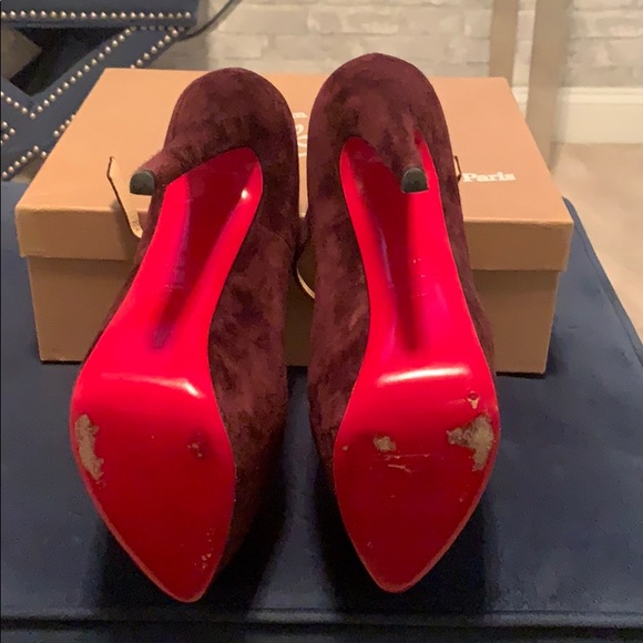 CHRISTIAN LOUBOUTIN Burgundy Daffodile Platforms
